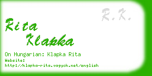 rita klapka business card